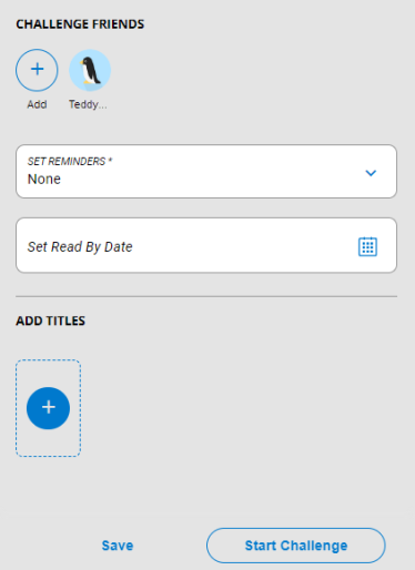 Create a Challenge slide-out.